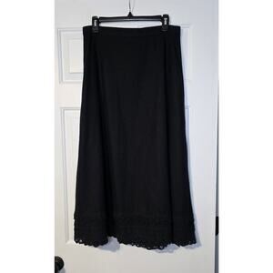 Bechamel Black Linen Blend Maxi Skirt Women's Size 14‎ Boho
